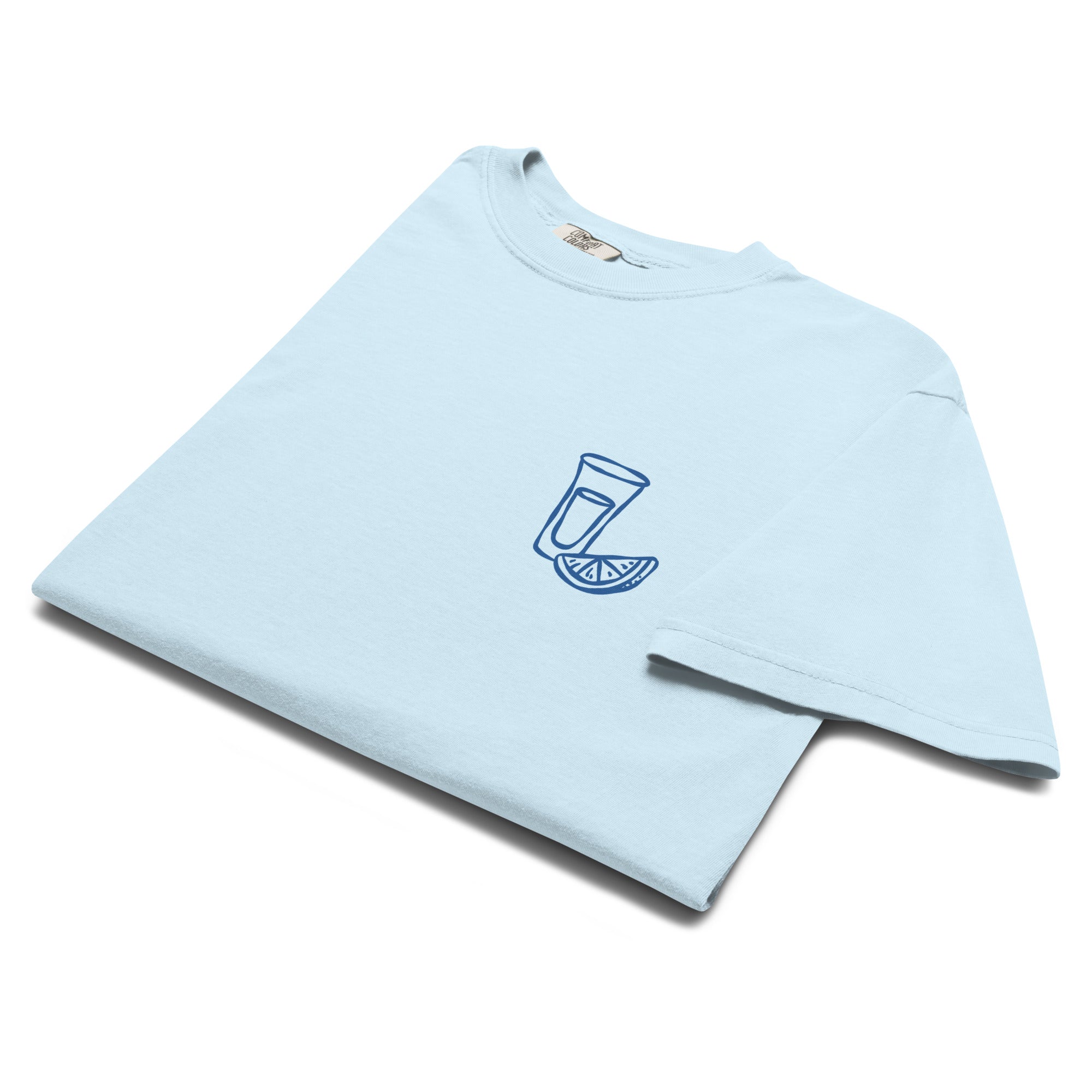 Sunday Wreck - Hot Girls Love Shots - Tee - Chambray Blue